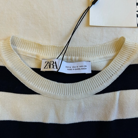 Zara Black and White Striped Women's Top - Picture 3 of 3